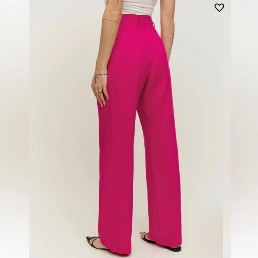 New! Reformation Vesta Fuchsia Pink Wide-Leg Pants 💖 size 0 NWT!